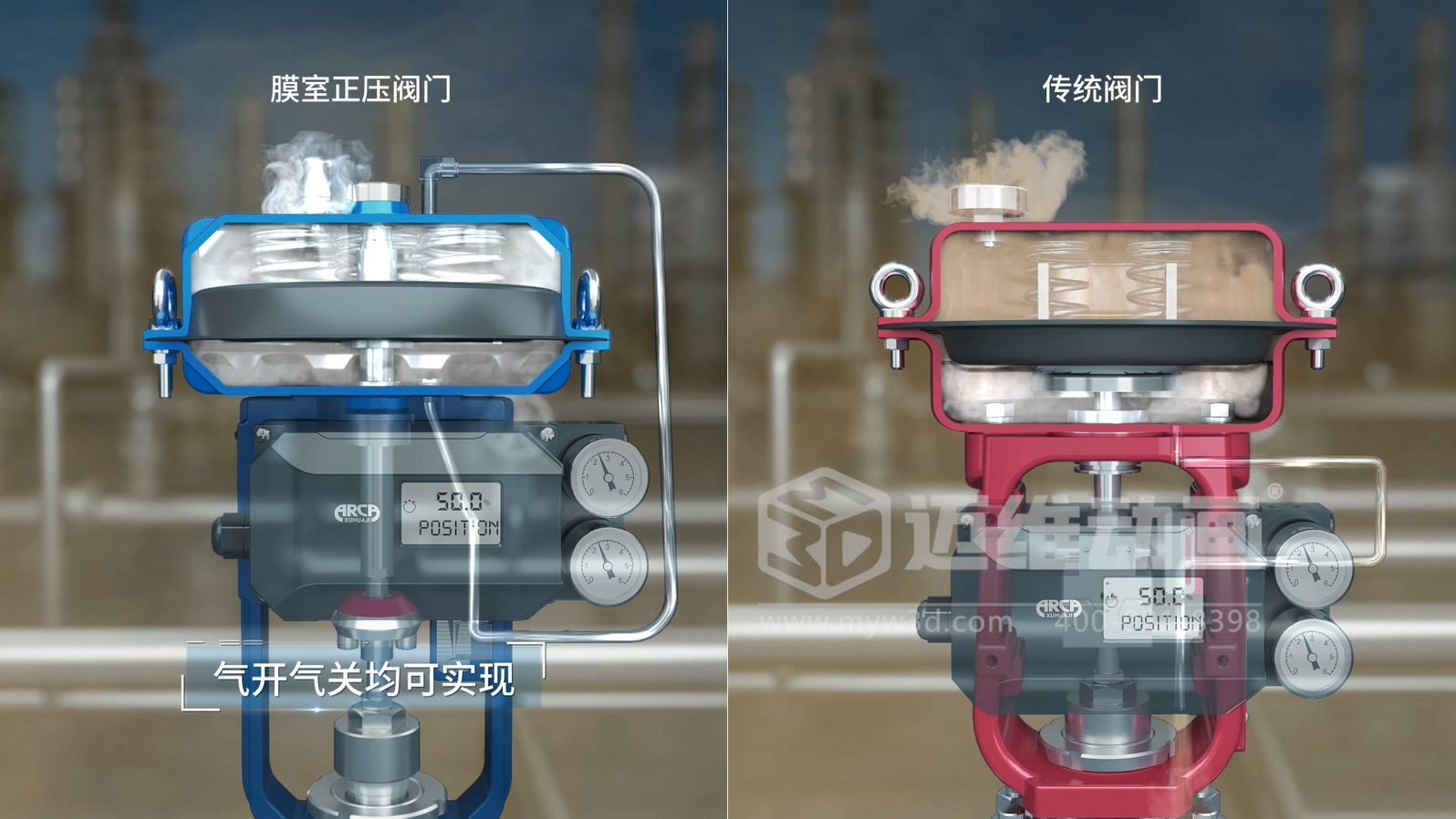 閥門工作原理太復(fù)雜？三維動畫動態(tài)演示讓客戶一看就懂！(圖1)