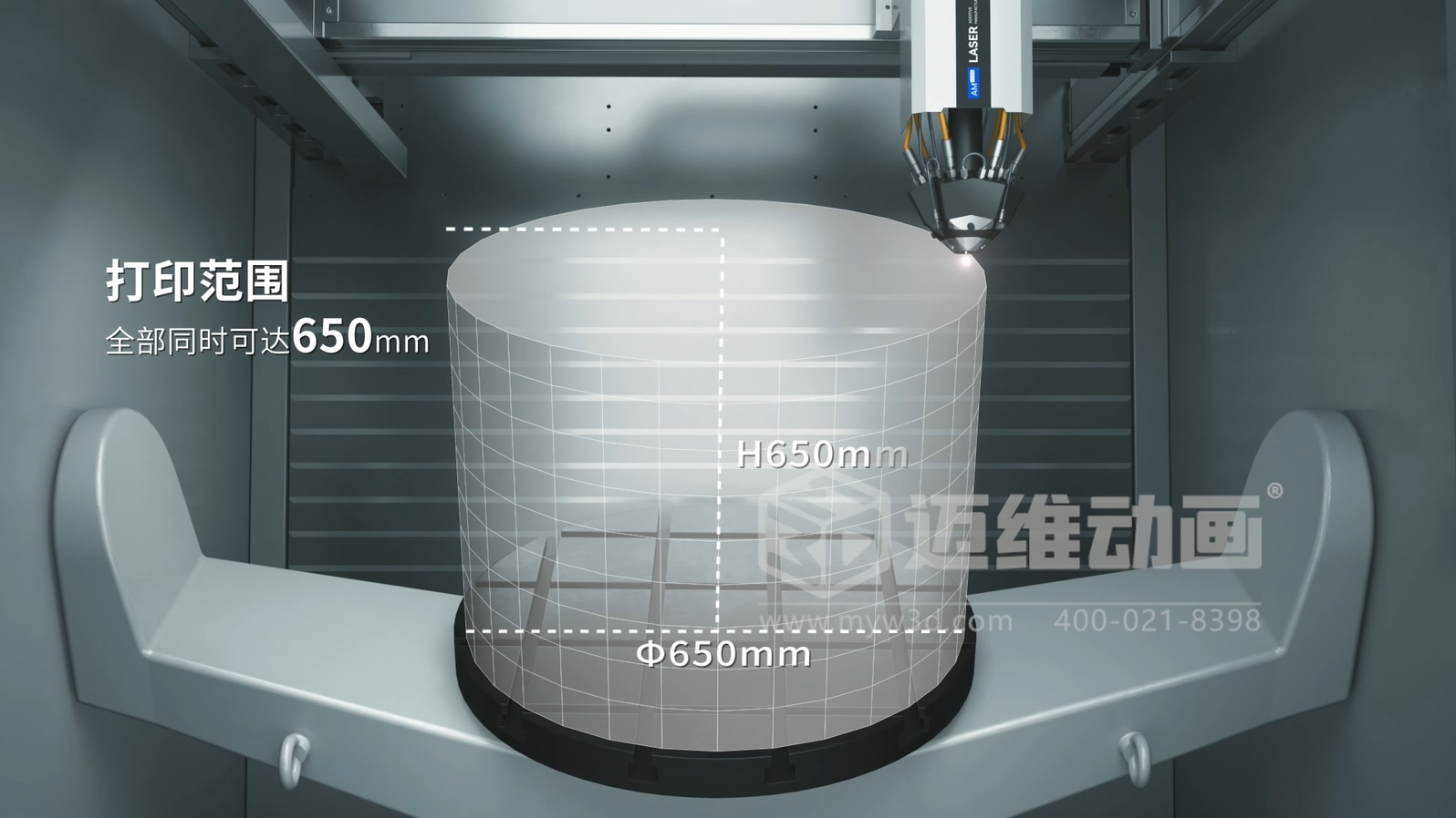想讓客戶秒懂你的 3D 打印機(jī)？用三維動(dòng)畫展示激光送絲設(shè)備生產(chǎn)工藝，接單更輕松(圖1)