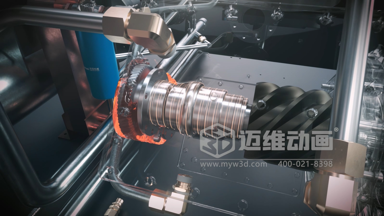 壓縮機 “透視” 震撼來襲！三維動畫拆解內(nèi)部結構，系統(tǒng)原理看得見，核心材質細節(jié)拉滿！(圖2)